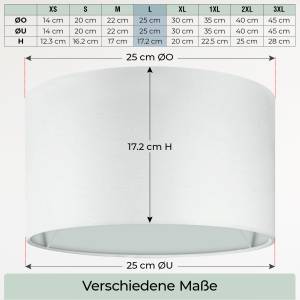 Lampenschirm Premium II Weiß - 25 x 17 x 25 cm