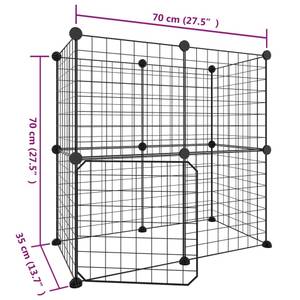 Haustierkäfig 3114033 Schwarz - 35 x 70 x 70 cm