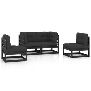 Salon de jardin (lot de 4) 3009891-2 Anthracite - Noir