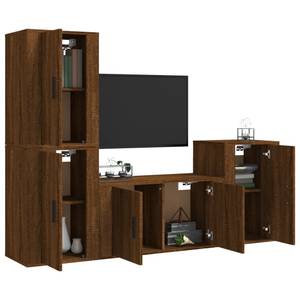 TV-Schrank 4er Set D921 Eiche Schwarzbraun Dekor