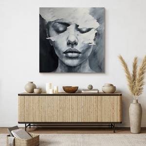 Tableau Portrait De Femme Abstraction 3D 90 x 90 x 90 cm