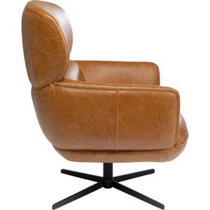 Fauteuil pivotant Ottawa Marron - Cuir véritable - 75 x 97 x 81 cm