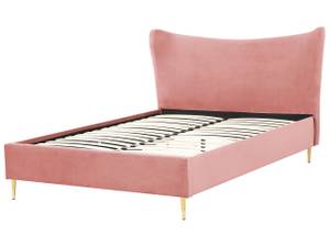 Lit double CHALEIX Doré - Pêche - Rose foncé - Largeur : 148 cm