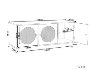 Sideboard UYUNI Beige - Weiß - Holzwerkstoff - 120 x 40 x 40 cm