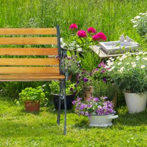 Banc de jardin cadre en fonte Marron - Vert - Bois manufacturé - Métal - 126 x 74 x 53 cm