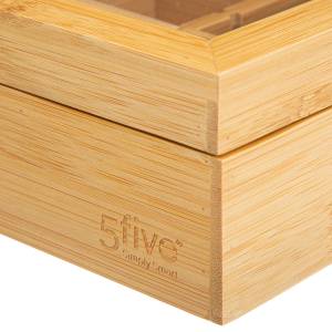 Teebox aus Bambus, 12 Fächer Beige - Bambus - 28 x 7 x 23 cm