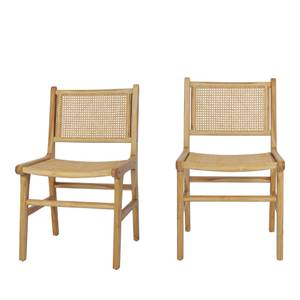 Lot de 2 chaises Basuki Marron - En partie en bois massif - 51 x 88 x 56 cm