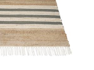 Tapis tressé MIRZA Beige - Crème - Gris - Bleu pétrole - Blanc - 160 x 160 x 230 cm