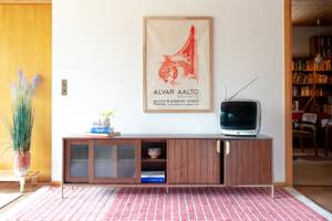 TV-Möbel Pitea Braun - Holz teilmassiv - 45 x 59 x 203 cm