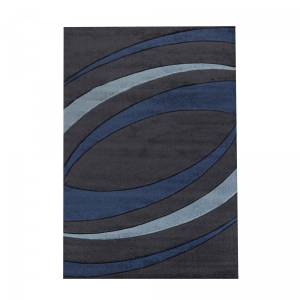 Tapis salon RELAX O 80x150 bleu Bleu - Matière plastique - 80 x 11 x 150 cm