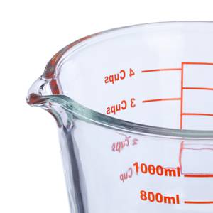 Messbecher Glas 1 Liter Rot - Glas - 16 x 11 x 21 cm