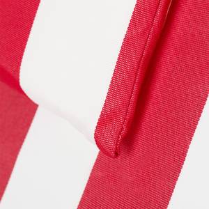 Chaise pliante lot de 2 Rouge - Blanc - Bambou - Textile - 55 x 79 x 90 cm