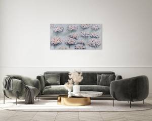 Acrylbild handgemalt Wie auf Wolken Blau - Grau - Massivholz - Textil - 120 x 60 x 4 cm