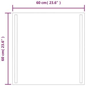 LED-Badspiegel DE554 Glas - 60 x 40 x 60 cm