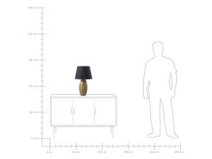 Lampe de table EBRO Noir - Doré - Porcelaine - 33 x 56 x 33 cm