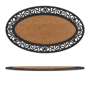 Ovale Fußmatte Gummi & Kokos Schwarz - Braun - Naturfaser - Kunststoff - 75 x 2 x 45 cm