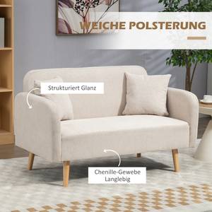 Doppelsofa 839-209V00CW Weiß - Textil - 70 x 80 x 130 cm