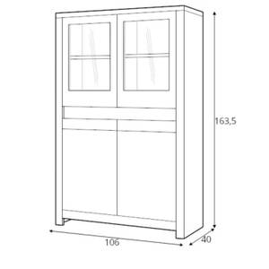 Vitrinenschrank SKELO Braun - Holzwerkstoff - 106 x 164 x 40 cm