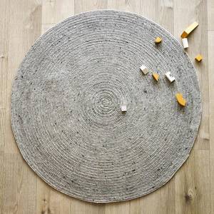 NEETHU GRIS M tapis laine feutrée Gris - Fibres naturelles - Textile - 140 x 140 x 110 cm