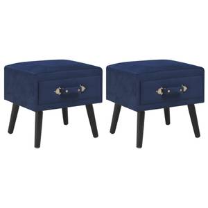 Nachttische 2er Set W260 Blau - Massivholz - 40 x 40 x 35 cm