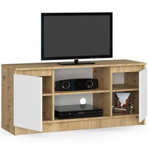 TV-Schrank K120 2T 1S CLP Eiche Hell Dekor - Weiß