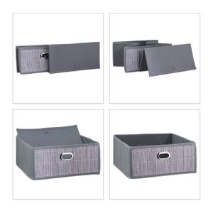 Panier de rangement en bambou plat Gris