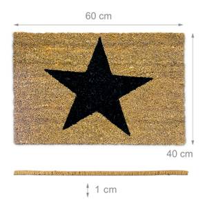 Paillasson d'entrée en fibre de coco Noir - Marron - Fibres naturelles - Matière plastique - 40 x 1 x 60 cm