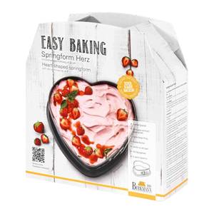 Herz Springform Easy Baking Grau - Metall - 22 x 9 x 22 cm