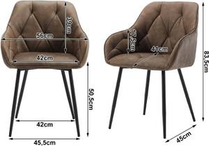 Esszimmerstuhl Cedric (2er Set) Dunkelbraun - 2er Set