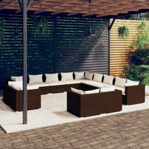 Garten-Lounge-Set 3013640-8 (13-teilig) Braun - Weiß - Metall - Polyrattan - 70 x 60 x 70 cm