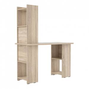 Bureau 6 étagères de rangement intégrées Marron - Bois manufacturé - 110 x 143 x 53 cm