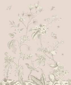 Fototapete Blumenmuster 601200 Beige - Naturfaser - Textil - 270 x 225 x 225 cm