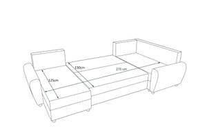 Ecksofa FION-LONG Hellgrau - Ecke davorstehend rechts