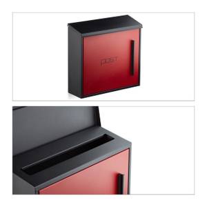 Briefkasten modern Schwarz - Rot