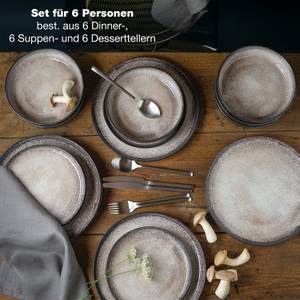 VIDA Keramik Geschirr-Set 18tlg Beige - Keramik - Ton