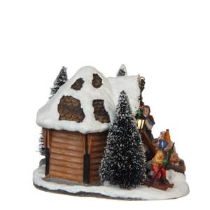 Weihnachtsdorf-Miniatur Ski Café Stein - 14 x 11 x 15 cm