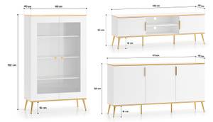 Wohnzimmer-Set VITERBO 3-teilig Gold - Weiß - Holzwerkstoff - 422 x 130 x 40 cm