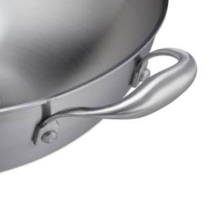 Edelstahl Wok mit Deckel Silber - Metall - 60 x 23 x 32 cm