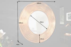 Wandspiegel CIRCLE Gold - Silber - Glas - Massivholz - Holzart/Dekor - 100 x 100 x 4 cm