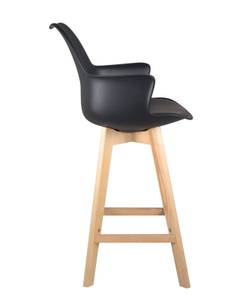 Chaise de bar scandinave MOTA (lot de 2) Noir - Marron foncé