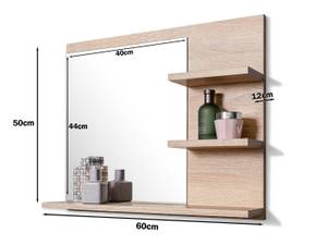 Badezimmer Wandspiegel mit ablage Weiß R Braun - Holz teilmassiv - 60 x 50 x 12 cm