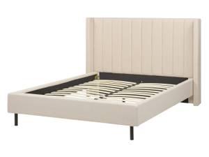 Lit double VILLETTE Beige - Noir - Crème - Largeur : 165 cm