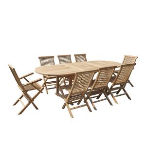 Gartenlounge MIDLAND (Set 9) Braun - Massivholz - 100 x 75 x 180 cm