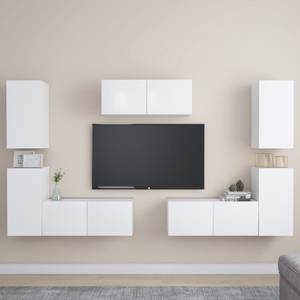 TV-Schrank 7er Set D132 Weiß - Tiefe: 80 cm