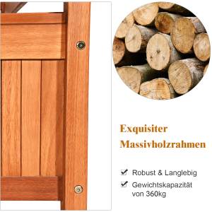 Gartenbank Sitzbank Holz mit Strauraum Braun - Holzwerkstoff - 59 x 90 x 107 cm