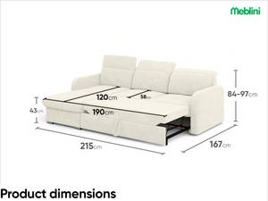 Ecksofa Emerald L-Form Weiß