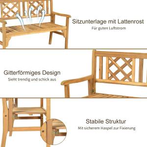 Parkbank klappbar, Holzbank Braun - Holzwerkstoff - 56 x 90 x 120 cm