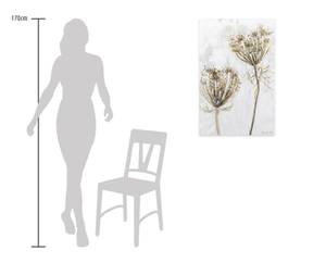 Acrylbild handgemalt Growing Flowers Beige - Massivholz - Textil - 60 x 90 x 4 cm