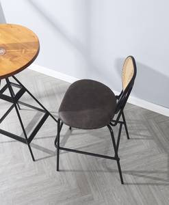 Barhocker (2er set) OREBRO Schwarz - Rattan - 48 x 108 x 60 cm