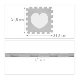 18 pièces Tapis puzzle cœur Gris - Blanc